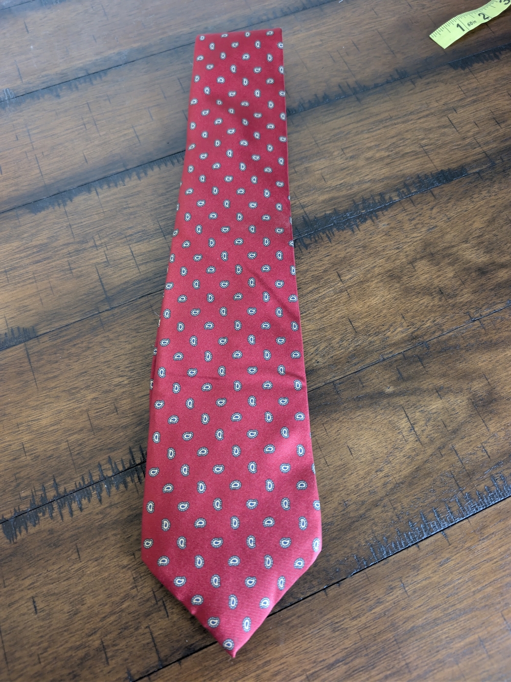 Stafford Red Paisley Dot Tie